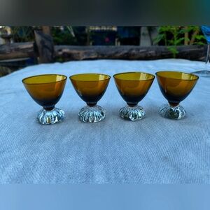 Set of 4 Vintage Aseda Bo Bergström Shot Glasses Made in Sweden